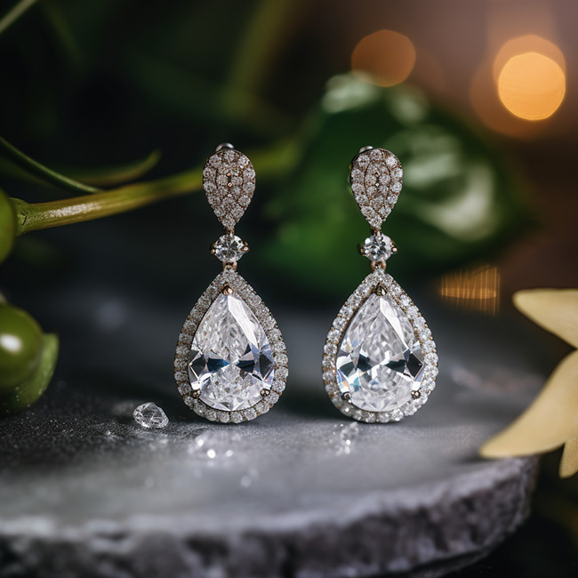 Do lab grown diamonds look different from natural diamonds in earrings